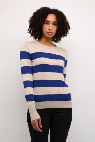 Kaffe Kalizza Striped Knit Pullover Kvinde Blue/feather Gray Mel. Stri...