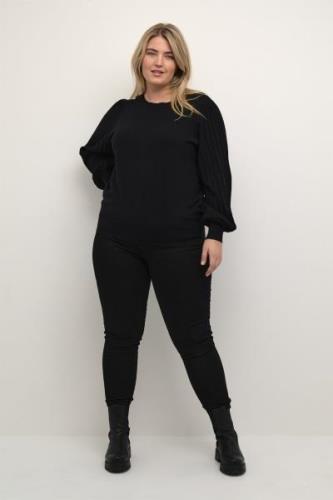 Kaffe Curve Kcloni Knit Pullover Kvinde Black Deep Sweaters Str L - ho...