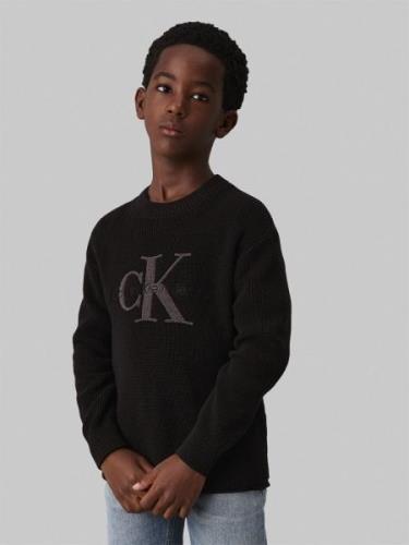 Calvin Klein Towelling CK Stitch Sweater Str 8 - Ck Black Sweatshirts ...