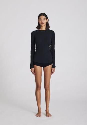 Gai&Lisva Thyra L/S Cotton Top Drop Needle Gots 243975 Kvinde Black To...