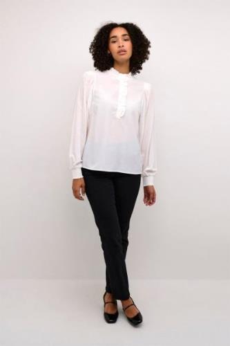 Kaffe Kadorit Blouse Kvinde Chalk Langærmede Bluser Str 38 - hos Magas...