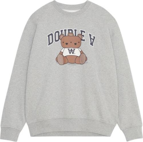 Wood Wood Wwnoel Bear Sweatshirt Mand Grey Melange Sweatshirts Str L -...