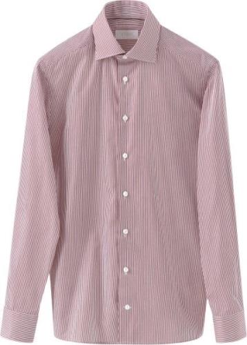 ETON Contemporary Fit Red Striped Elevatedtwill Shirt Mand Rød Langærm...