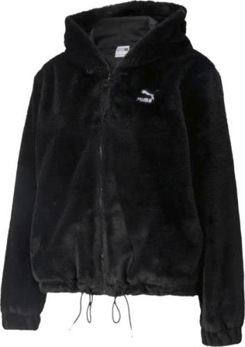 Puma Classics Faux Fur Fullzip Hættetrøje L - Jakker hos Magasin