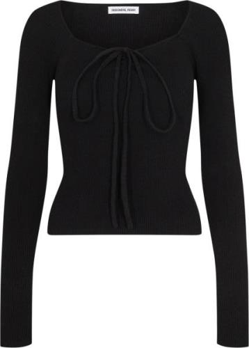 Designers Remix Taliana Rib Blouse Kvinde Sort Sweaters Str l - hos Ma...