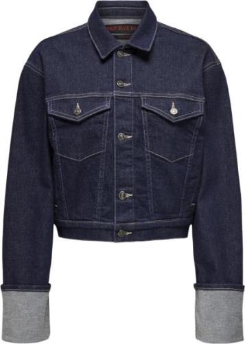 ONLY Onlmercer LS Fold UP Jacket RED DNM Kvinde Dark Blue Denim Overga...