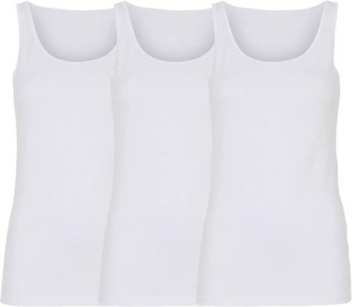 Decoy Decoy Singlet, 3pack Gots Kvinde Hvid Tanktoppe Str L - hos Maga...