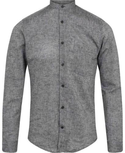 Lindbergh Linen/cotton Shirt L/S Mand Sort Langærmede Skjorter Slim Fi...