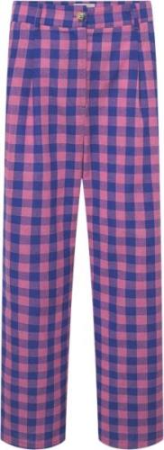 HUNKØN Pamela Trousers Kvinde Pink Checked Bukser Str L - hos Magasin