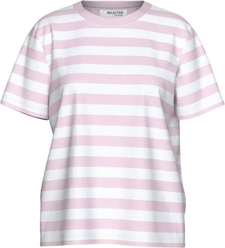 Selected Femme Slfessential SS Striped Boxy TEE NO Kvinde Cradle Pink/...