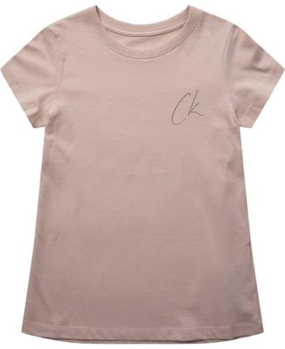 Calvin Klein CK Signage Slim SS Tshirt Str 8 - Peach Whip Kortærmede T...