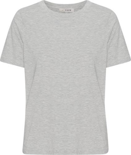 A-VIEW Stabil top s/s Kvinde Light Grey Melange Kortærmede T-shirts St...