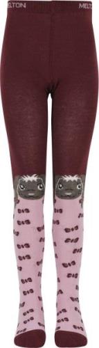 Melton Rabbit Tights Str 128 - Bordeaux Strømper Bomuld hos Magasin