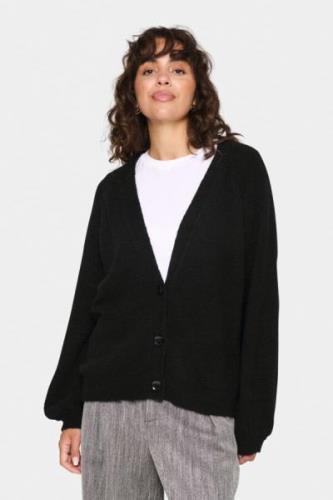 Saint Tropez Garbiesz Cardigan Kvinde Black Cardigans Loose Fit Str L ...