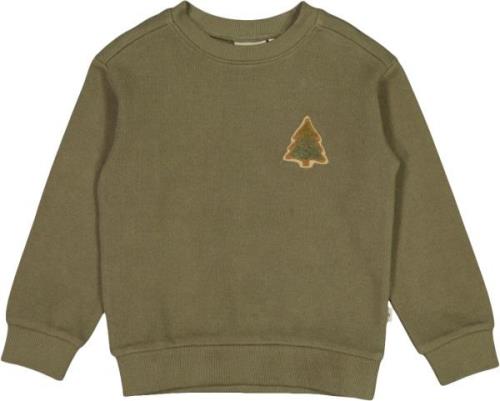 Wheat Sweatshirt Plys Juletræ Badge Str 3 år / 98 cm - Dry Pine Sweats...