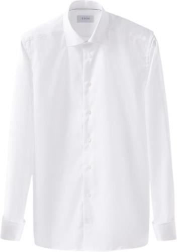 ETON Slim Fit White Signature Twill Shirt French Cuff Mand Hvid Langær...