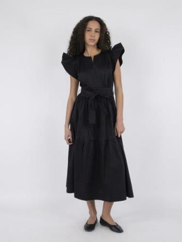 Neo Noir Marine Cotton Satin Dress Kvinde Black Maxi Kjoler Str 34 - h...