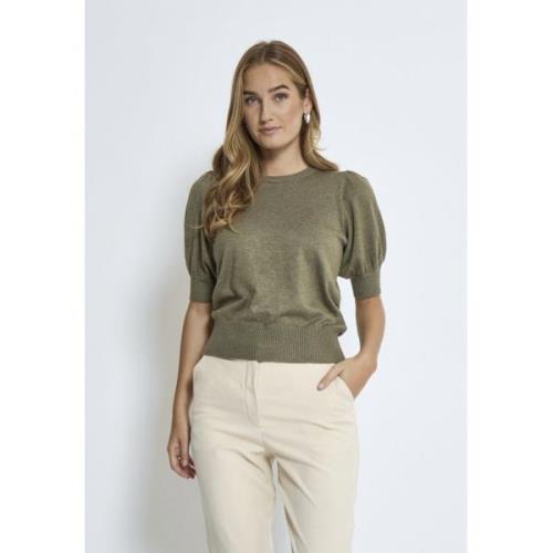 Minus Msliva Knit Tee Kvinde Gothic Olive Melange Sweaters Str L - Vis...