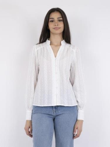 Neo Noir Massima Embroidery Blouse Kvinde White Langærmede Bluser Str ...