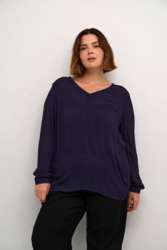 Kaffe Curve Kcami LS Blouse Kvinde Dawn Purple Langærmede Bluser Str 4...