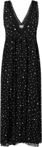 HUNKØN Kris Dress Kvinde Black W/white Dots Maxi Kjoler Str L - hos Ma...