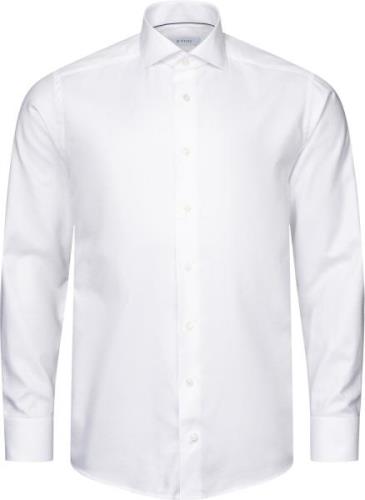 ETON Contemporary Fit White Melange Semi Solid Fine Twill Shirt Mand H...