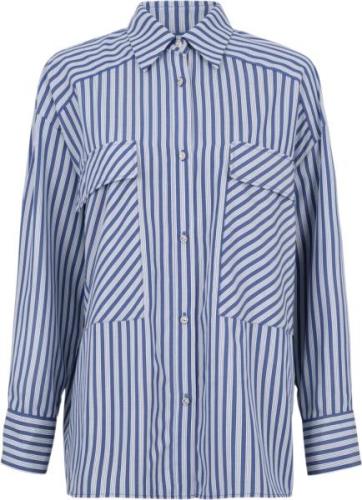 Cras Daycras Shirt Kvinde Dark Blue Stripe Langærmede Skjorter Str 40 ...