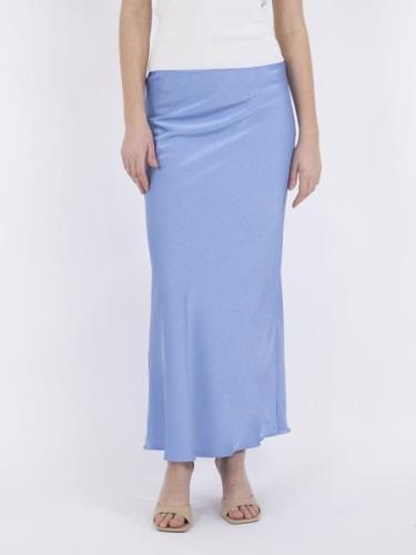 Neo Noir Vicky Heavy Sateen Skirt Kvinde Dusty Blue Maxi Nederdele Str...