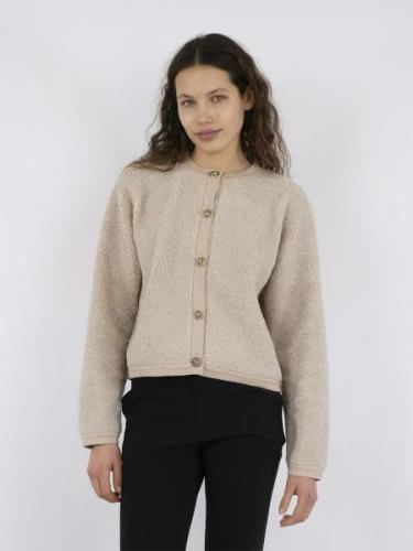 Neo Noir Limo Fluffy Knit Cardigan Kvinde Sand Sweaters Str 40 - hos M...