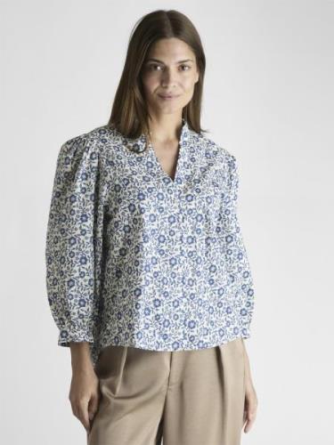 Neo Noir Balza Floral Blouse Kvinde Blue Langærmede Bluser Str 40 - ho...