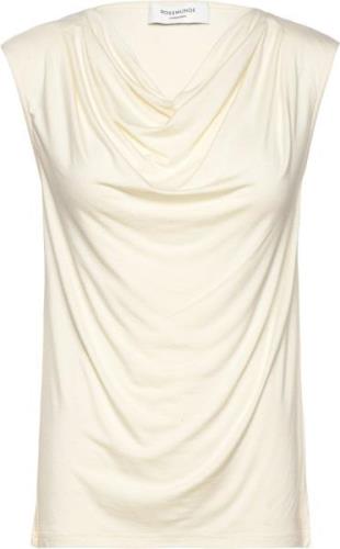 Rosemunde Viscose Tshirt Kvinde Ivory Kortærmede T-shirts Str L - hos ...