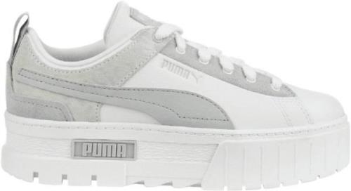 Puma Mayze Raw Muted Animal Sneakers Kvinde Hvid Sneakers Str 40 - Læd...