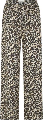 Lollys Laundry Ritall Pants Kvinde Leopard Print Bukser Med Brede Ben ...