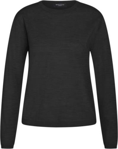 Bruuns Bazaar Charlenebbround Neck Knit Kvinde Black Sweaters Str L - ...