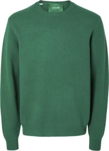 Annarr Anrragi LS Knit Wool Crew Neck Mand Verdant Green Sweaters Str ...