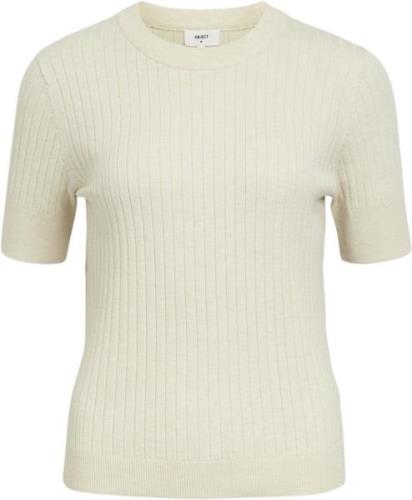 Object Objnoelle S/S Knit Tshirt Noos Kvinde Sandshell/melange Kortærm...