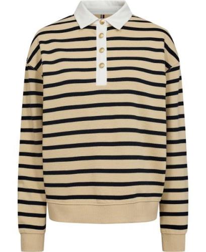 Tommy Hilfiger REG STP Gold BTN Polo Swtshrt Kvinde Breton Stp Country...