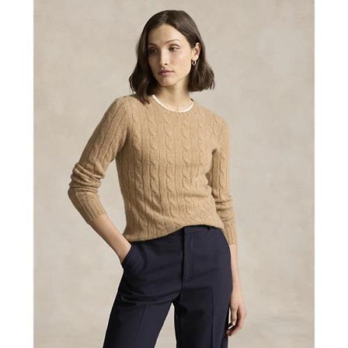 Polo Ralph Lauren 2/12 Cashmere Sfalsl-swt Kvinde Collection Camel Mel...