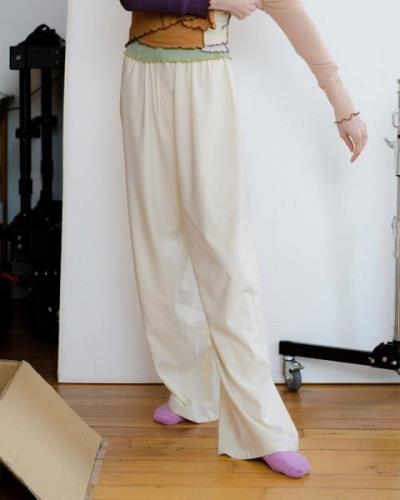 BASERANGE Stoa Pants Kvinde Undyed Bukser Med Brede Ben Str L - hos Ma...