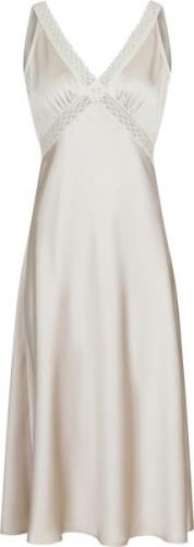 Neo Noir Vanilla Heavy Sateen Dress Kvinde Champagne Midi Kjoler Str 4...