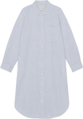 Moshi Moshi Mind Reason Shirtdress Wave Stripe Kvinde White / Blue Mid...