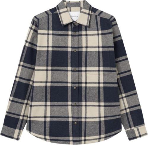 Les Deux Jeremy Flannel Shirt Mand Dark Navy/light Desert Sand Langærm...