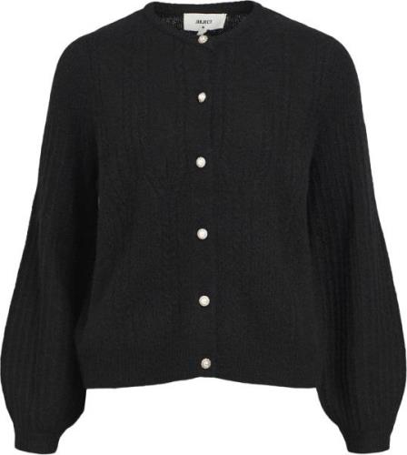 Object Objophelia L/S Knit Cardigan REP Kvinde Black Cardigans Str L -...