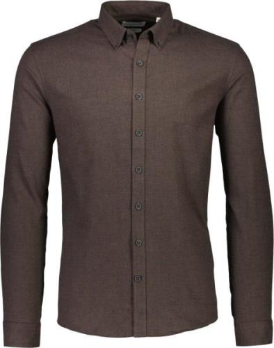 Lindbergh Mouliné Stretch Shirt L/S Mand Brun Langærmede Skjorter Str ...