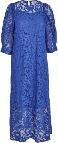 Minus Msdaley Midi Lace Dress Kvinde Olympian Blue Midi Kjoler Str 40 ...