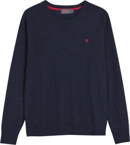 Morris Stockholm Merino Oneck Mand Navy Sweaters Str L Merino - hos Ma...