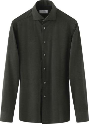 ETON Melange Fourway Stretch Shirt, DAR Mand Grøn Langærmede Skjorter ...