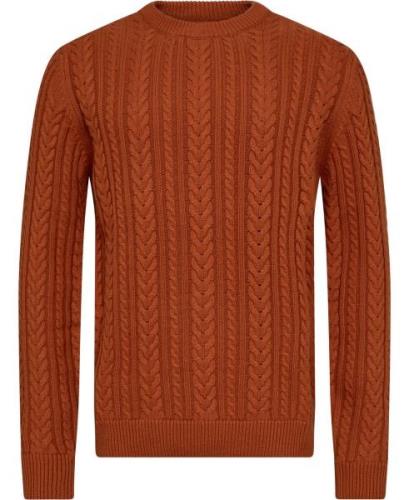 McNeal Cable Knit Mand Umber Sweaters Str L - Bomuld hos Magasin