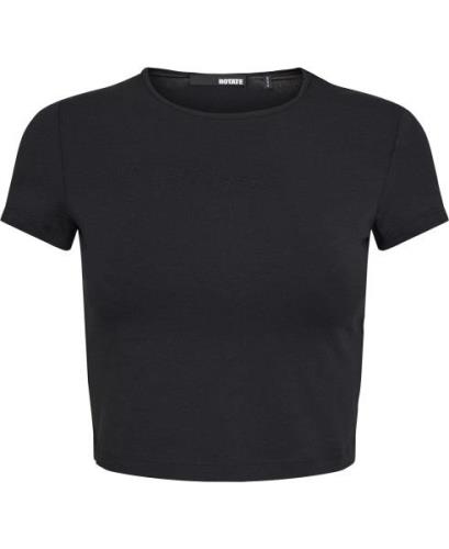 ROTATE Birger Christensen Cropped Tshirt Kvinde Black Kortærmede T-shi...