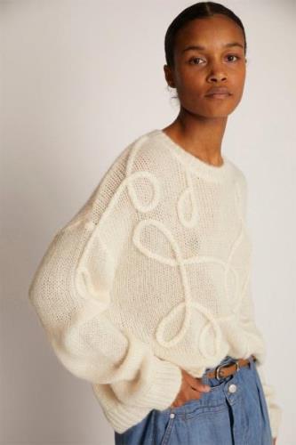 MUNTHE Tahlis Alpaca Blend Knit Kvinde Ivory Sweaters Str 40 - hos Mag...